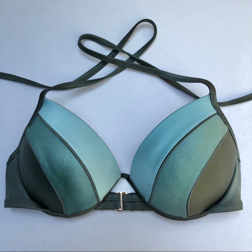 Shade & Shore Shades Of Green Bikini Top